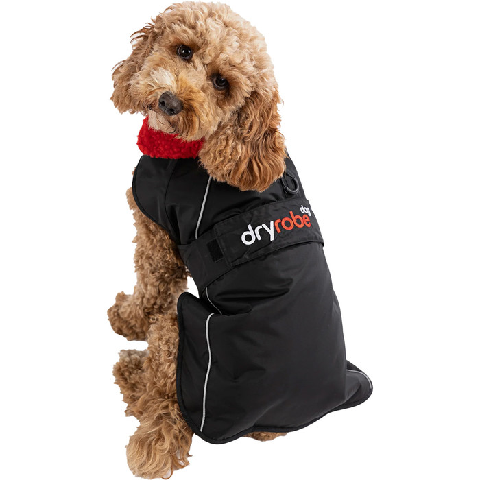 2024 Dryrobe Hundemantel V3 DRV3 - Black / Rot